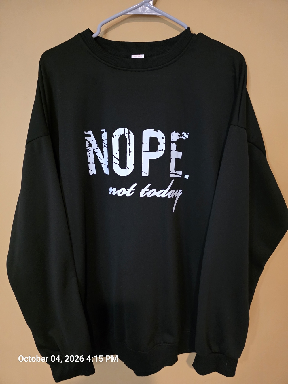 Women's Black 'NOPE. not today' Graphic Sweater